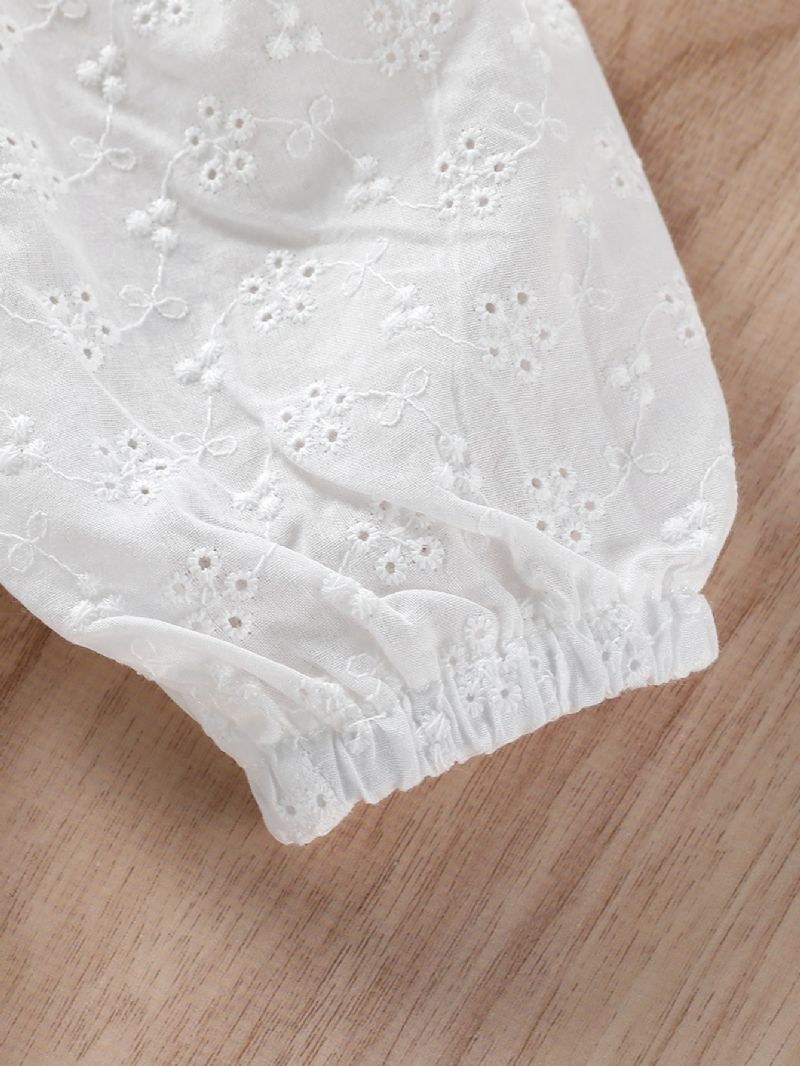 Nyfødt Baby Jente Klær Spedbarn Jacquard Blonder Firkantet Hals Topp & Små Shorts Sett