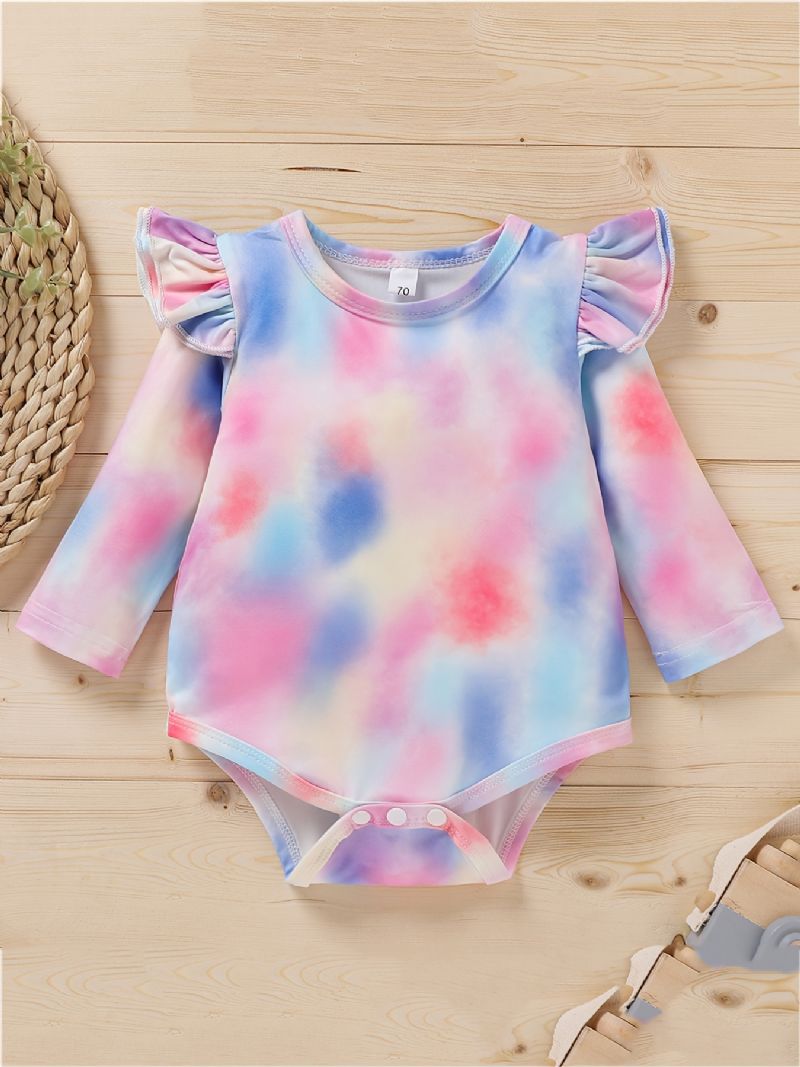 Nyfødt Baby Jenter Tie Dye Print Romper + Bukser Antrekk Klær Sett