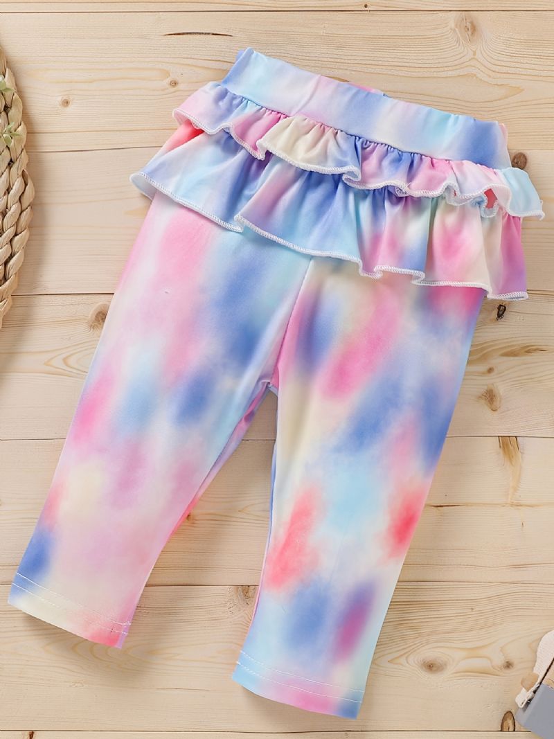 Nyfødt Baby Jenter Tie Dye Print Romper + Bukser Antrekk Klær Sett