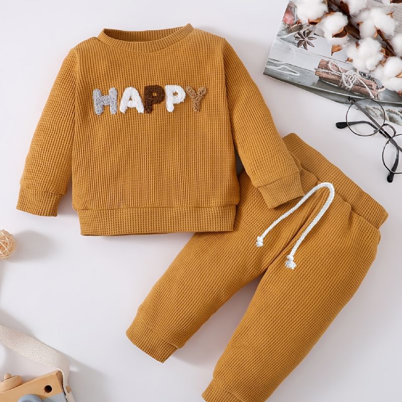 Spedbarn Baby Gutter Pullover Genser & Matchende Jogger Bukser Sett For Høst Vinter Ny