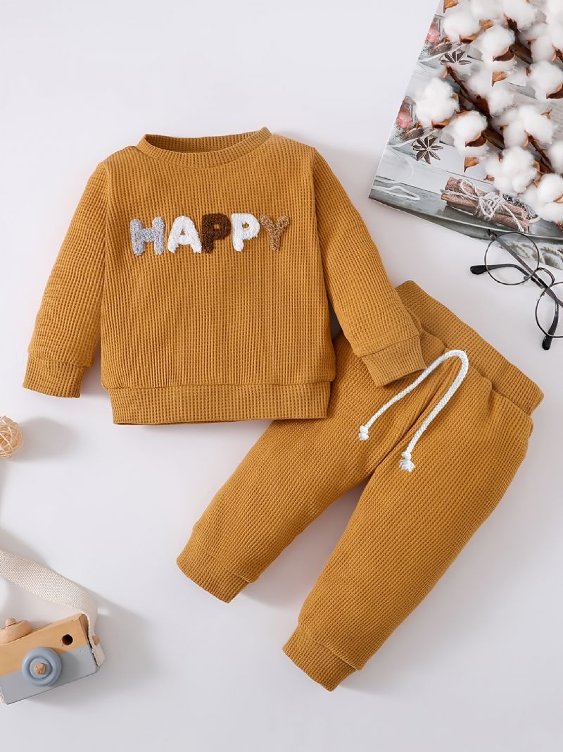 Spedbarn Baby Gutter Pullover Genser & Matchende Jogger Bukser Sett For Høst Vinter Ny