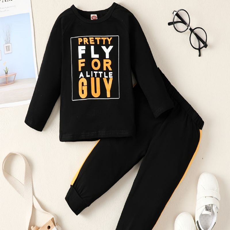 Uformell Enkel Genser For Gutter Sweatshirts Og Joggebukser Sett Med Pretty Fly-trykk