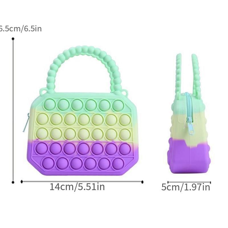 Jent Push Pop Bubble Squeeze Bag Colorblock Barn Novelty Crossbody Toy Baby Søt Bag