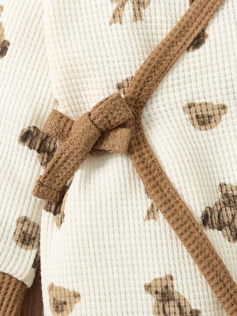 Baby Gutter Jenter Jumpsuits Med Bear Print Dekor