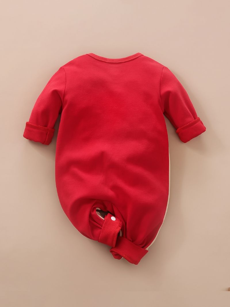 Baby Gutter Jenter Jumpsuits Med Elg Design Til Jul