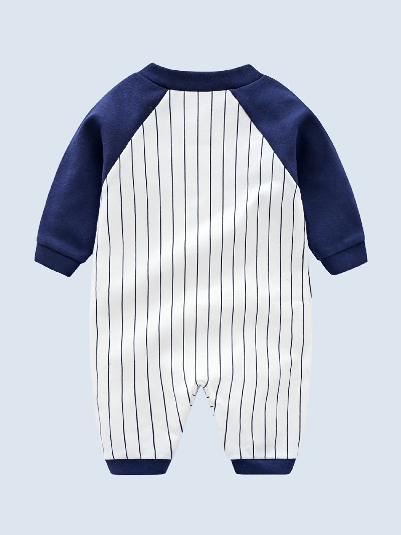 Baby Gutter Jenter Langermet Stripete Jumpsuit Romper Babyklær