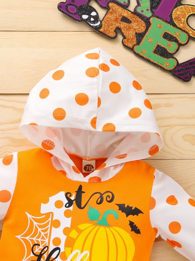 Baby Halloween Print Hette Jumpsuit Romper