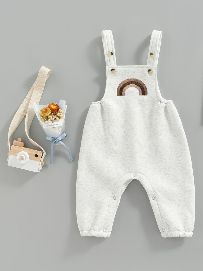 Baby Jenter Ermeløs Jumpsuit Kjeledress Rainbow Brodery Barneklær