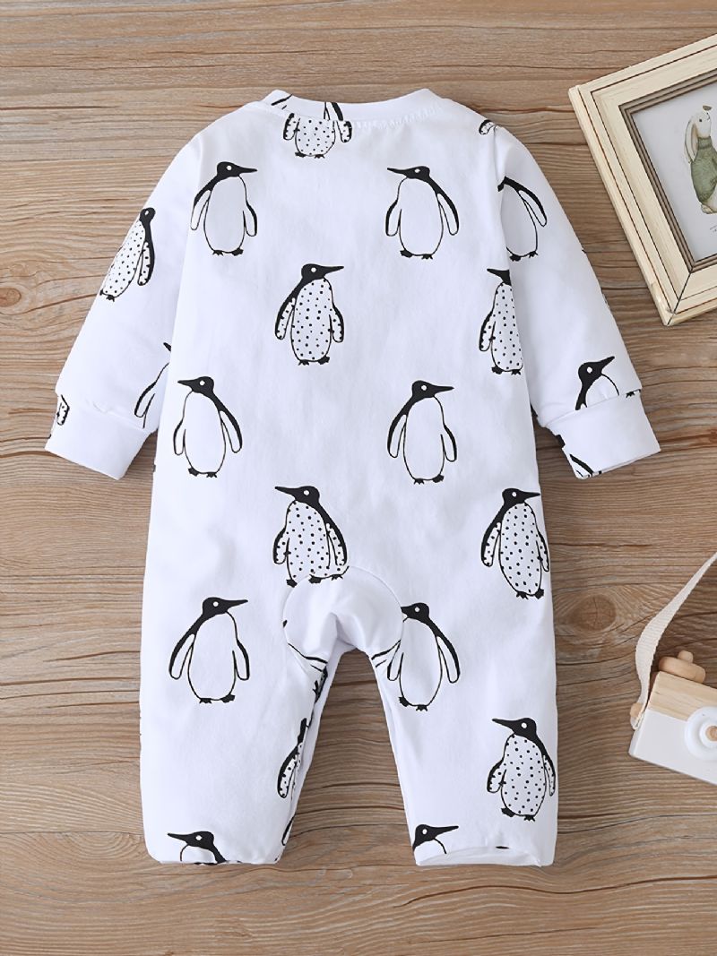 Baby Jenter Footies Penguin Print Rompers Jumpsuits