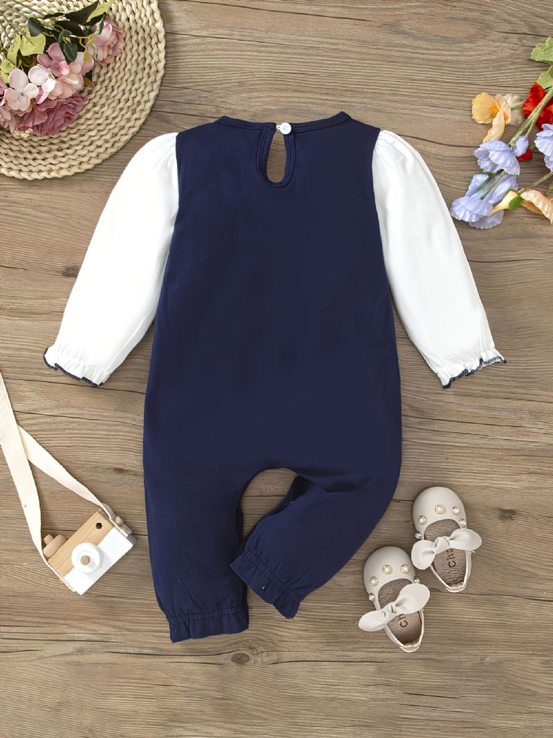 Baby Jenter Jumpsuit Unisex Lange Ermede Bukser Med Regnbuetrykk Babyklær