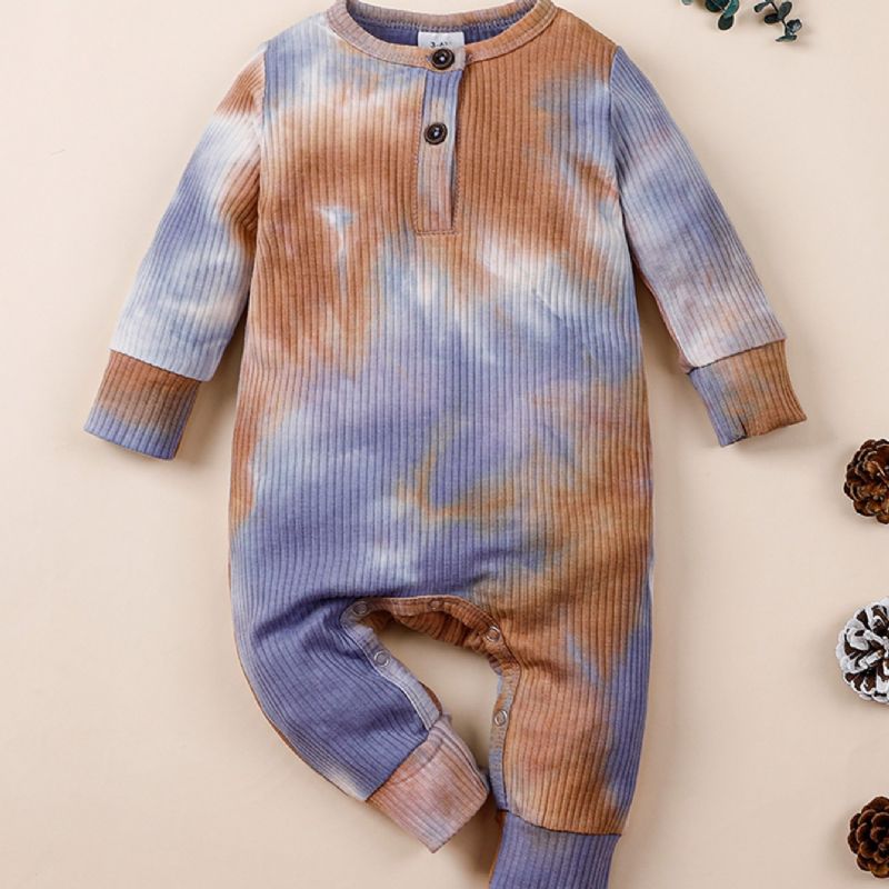 Baby Jenter Langermet Jumpsuits Tie Dye Rompers For Høst Vinter Ny