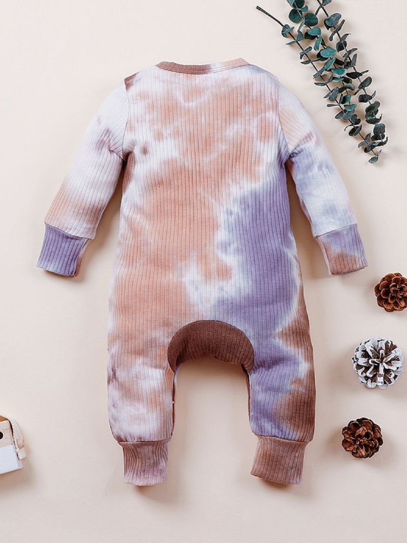 Baby Jenter Langermet Jumpsuits Tie Dye Rompers For Høst Vinter Ny