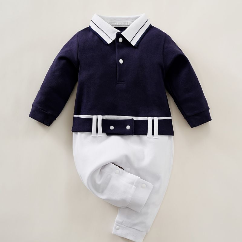 Baby Jenter Polo Neck Gentleman Jumpsuit Babyklær