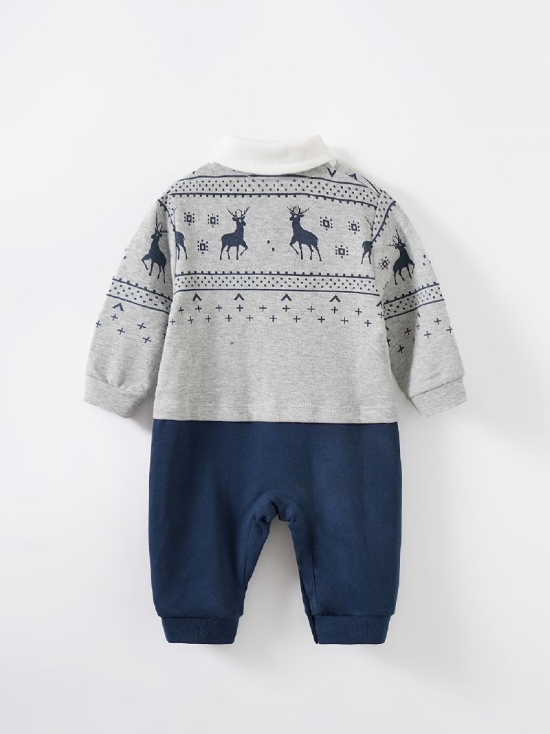 Baby Jenter Polo Neck Gentleman Jumpsuit Babyklær Til Jul