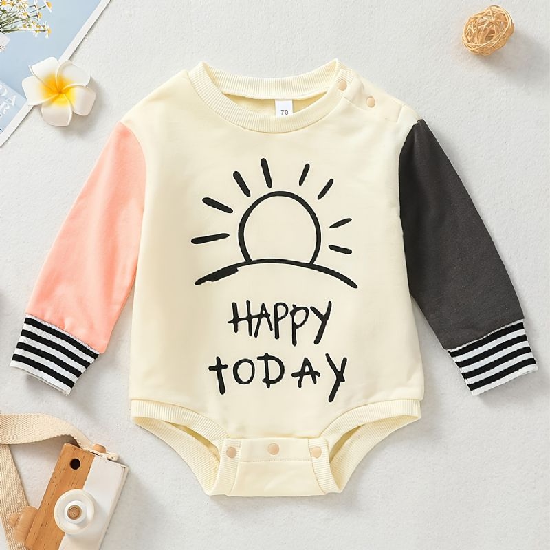 Baby Letter Print Langermet Jumpsuit