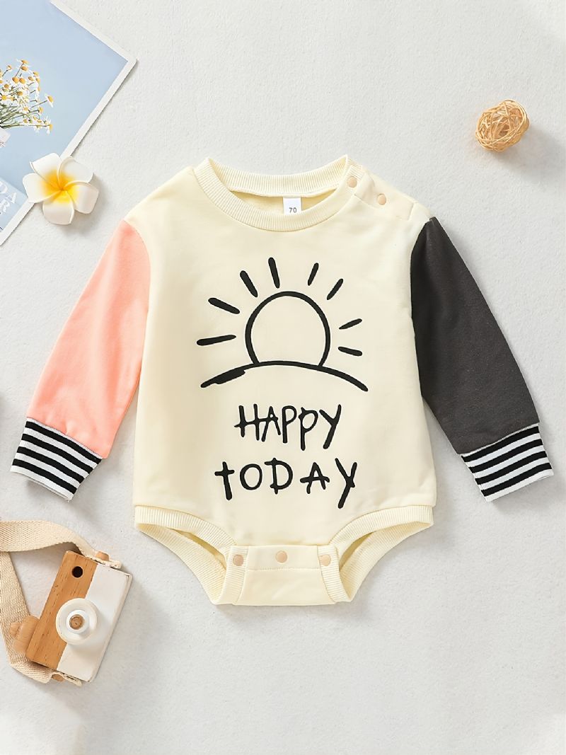 Baby Letter Print Langermet Jumpsuit