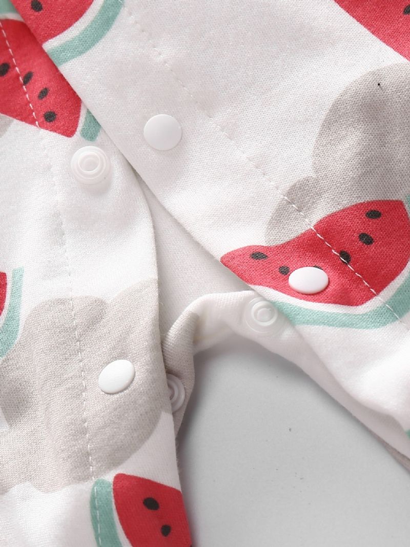 Baby Vannmelon Print Langermet Jumpsuit