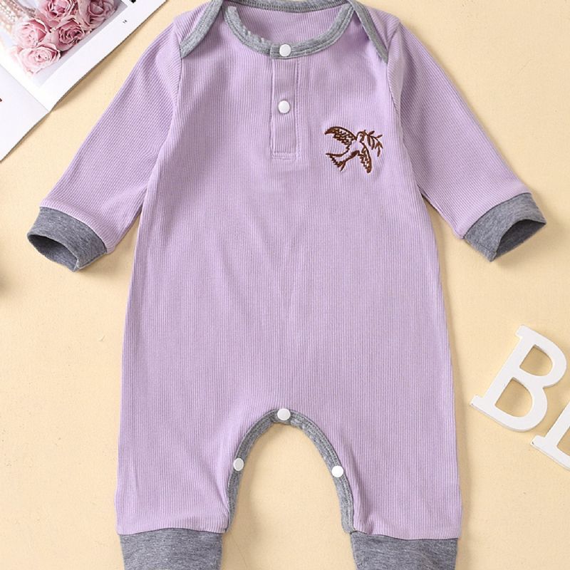 Babytrykt Langermet Lilla Jumpsuit