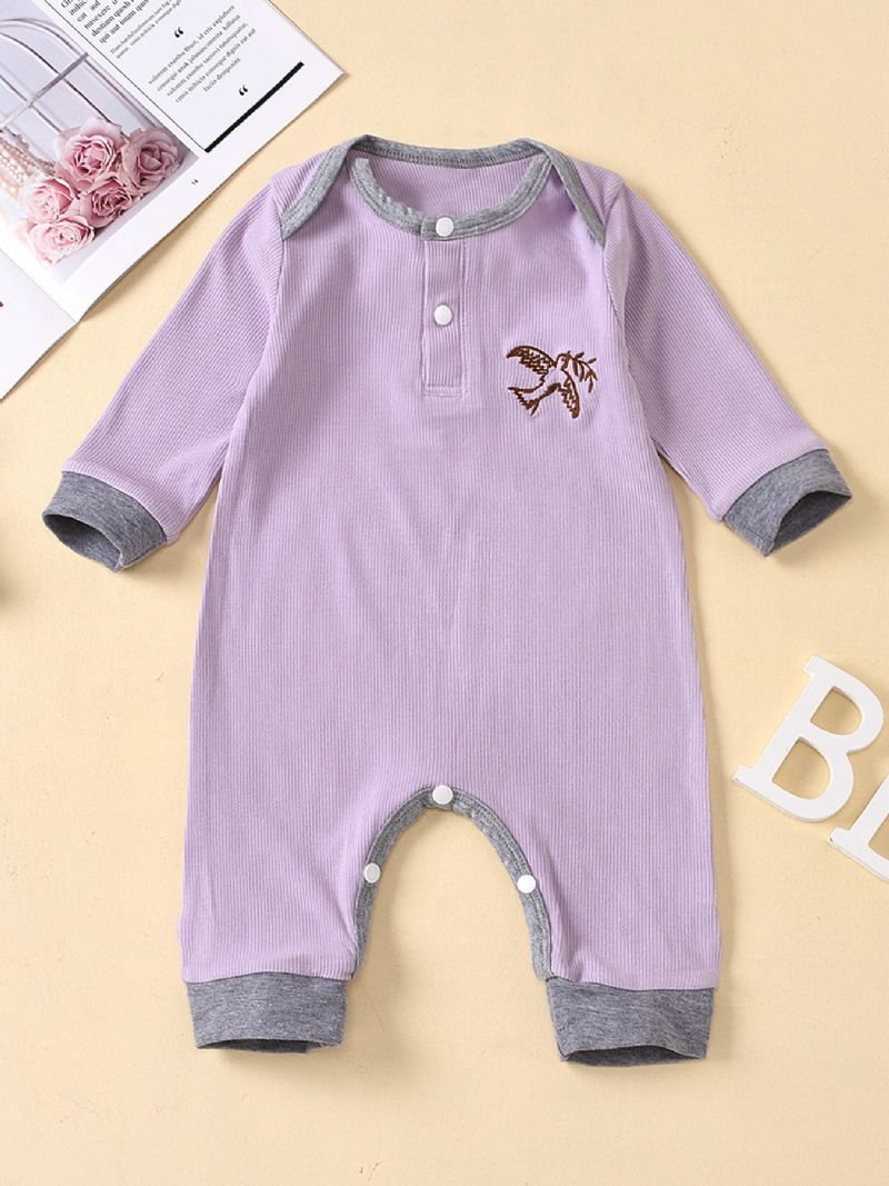 Babytrykt Langermet Lilla Jumpsuit