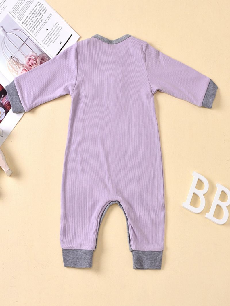 Babytrykt Langermet Lilla Jumpsuit