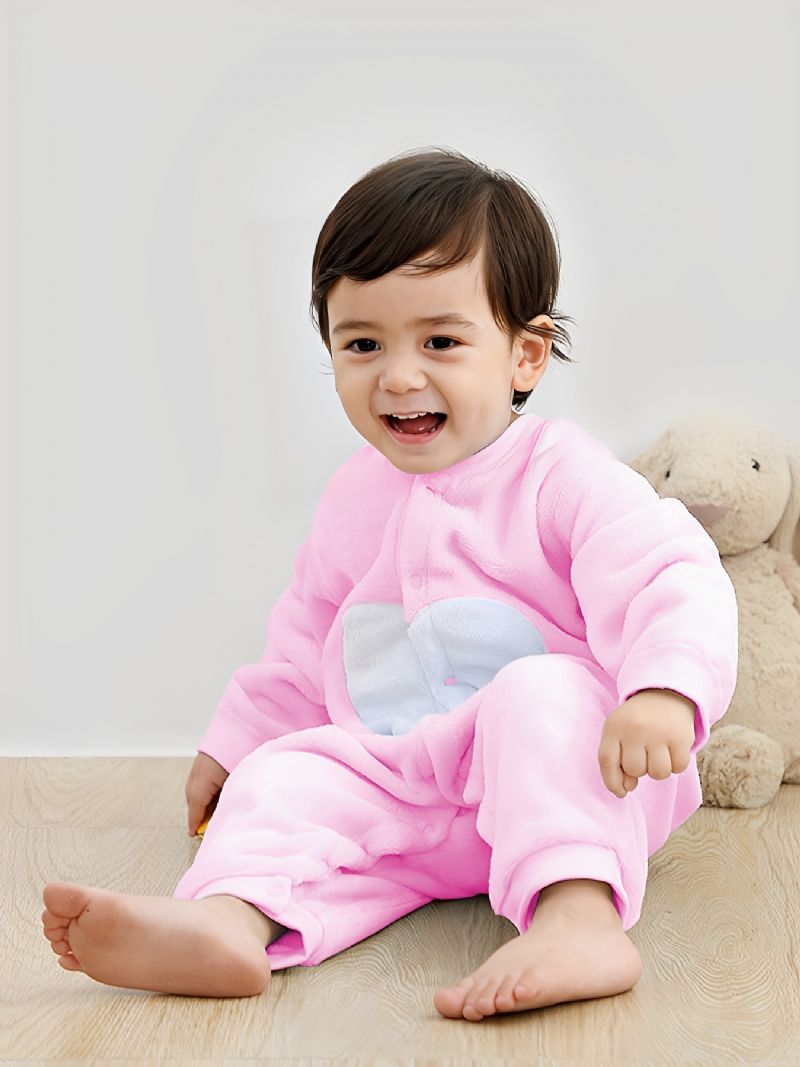 Barnas Pink Heart Warm Langermet Jumpsuit Vinterantrekk