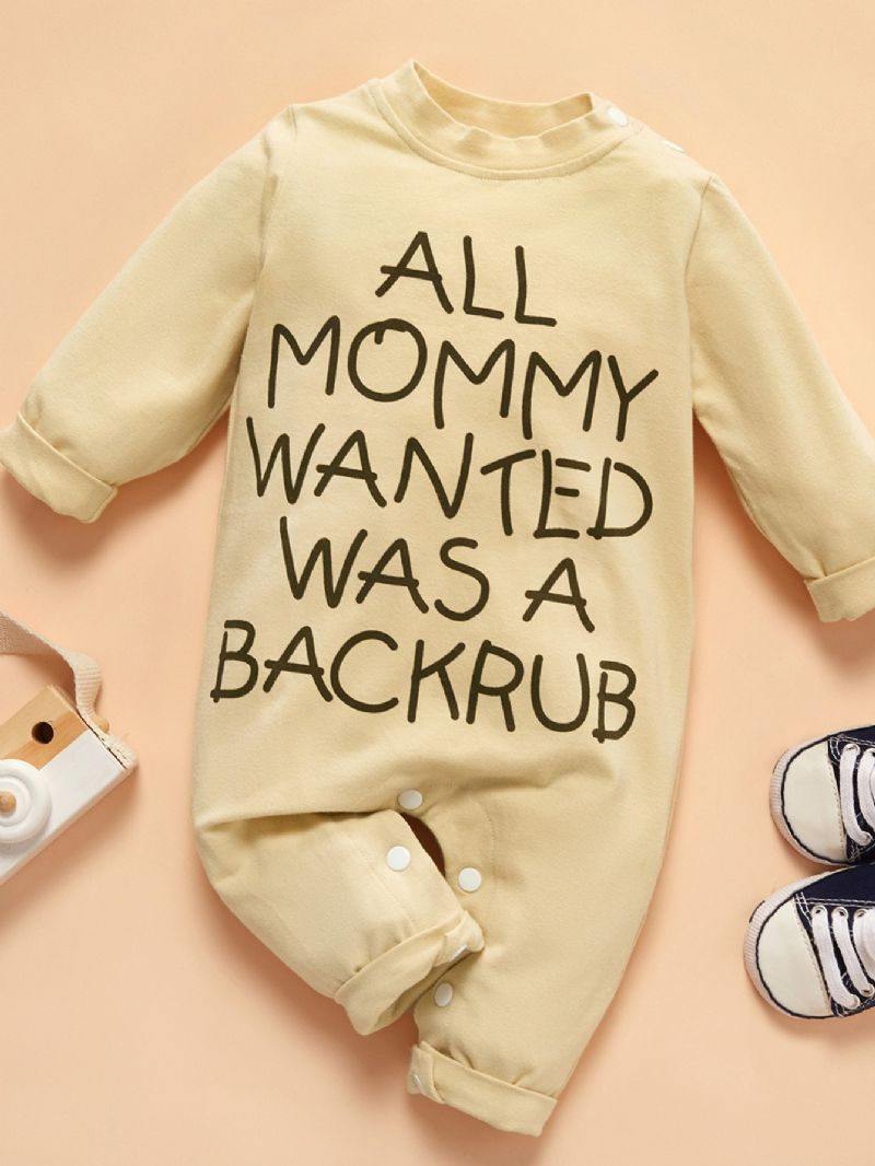 Nyfødt Spedbarn All Mommy Brevtrykk Romper Jumpsuit Baby Gutter Jenter