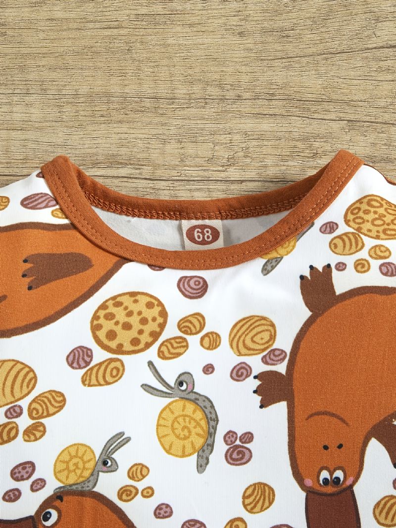 Nyfødt Spedbarn Romper Langermet Tegneserie Duck Print Jumpsuit For Baby Jenter Gutter Småbarn Klær