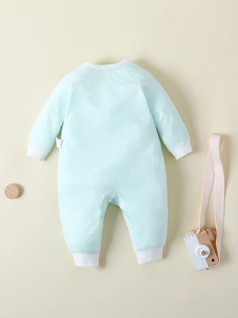 Nyfødt Spedbarn Romper Tegneserie Girafftrykk Langermet Rundhals Jumpsuit For Baby Gutter Jenter Barn Klær