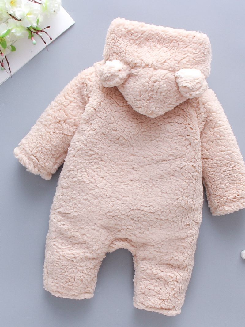 Småbarn Barnebroderi Bear Fortyket Hette Jumpsuit