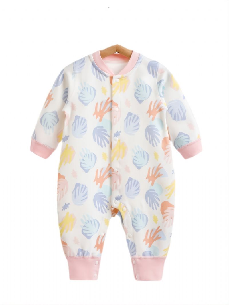 Småbarn Newborn Baby Langermet Trykket Jumpsuit