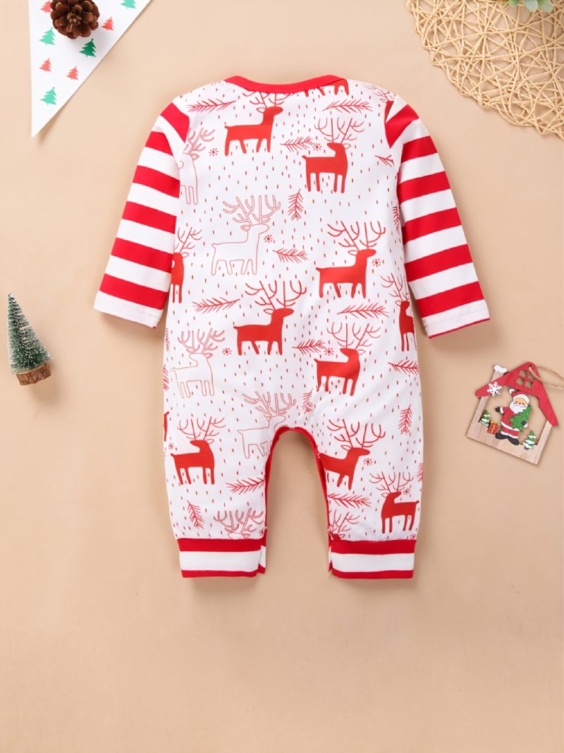 Småbarn Nyfødt Baby Langermet Jul Elg Printed Romper Jumpsuit