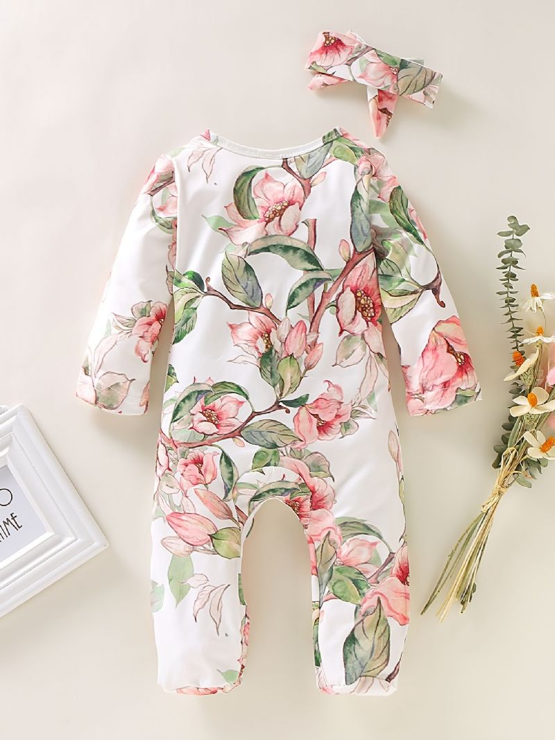 Spedbarn Jente Floral Romper & Jumpsuit Baby Klær Antrekk