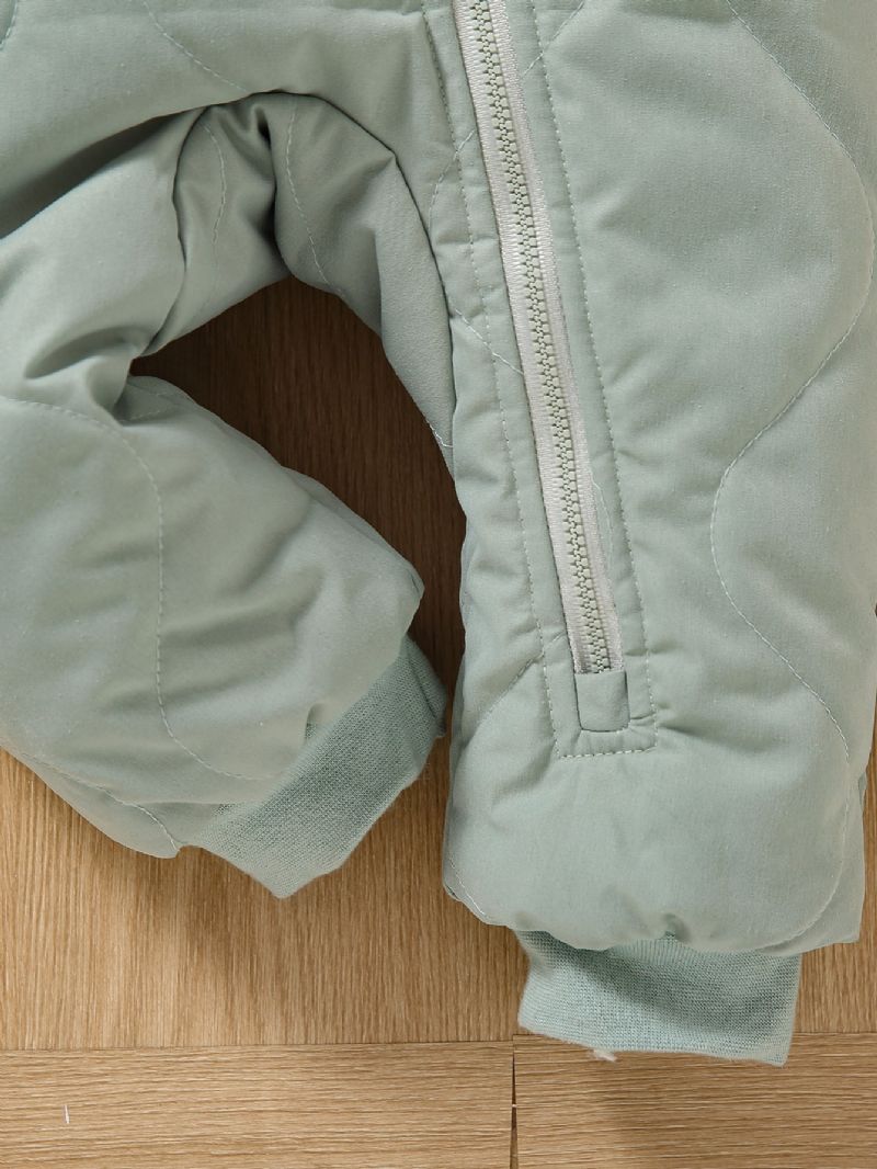 Spedbarnshette Langermet Glidelås Fleece Varm Jumpsuit Vinter For Baby Gutter Jenter Barneklær