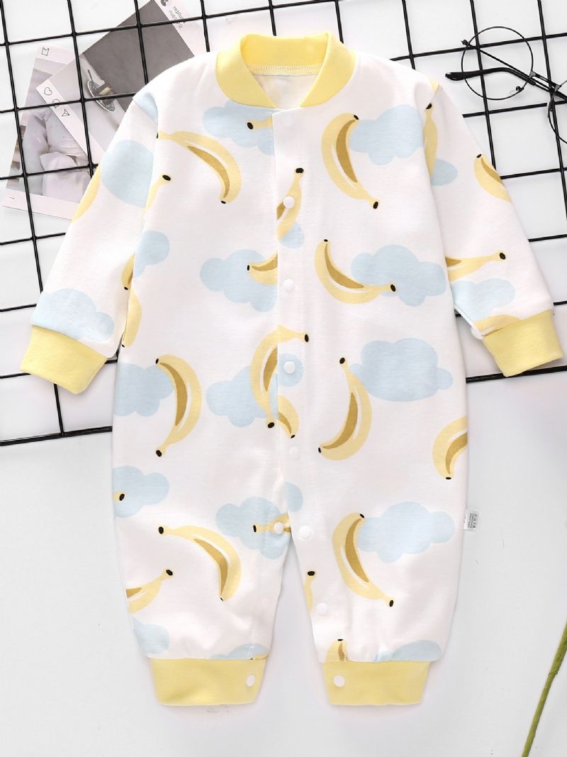 Spring Høst Baby Print Langermet Jumpsuit