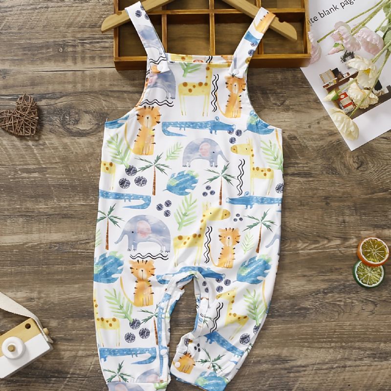 Toddler Baby Jenter Rompers Dyreprint Kjeledress Jumpsuit Barneklær