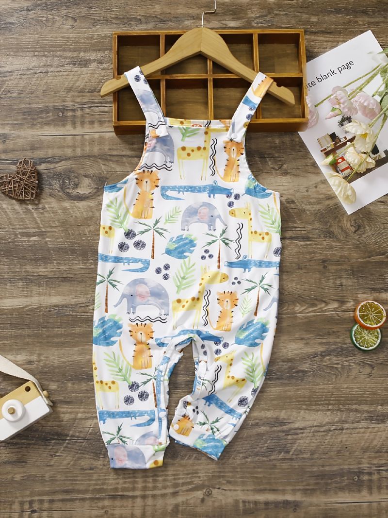 Toddler Baby Jenter Rompers Dyreprint Kjeledress Jumpsuit Barneklær