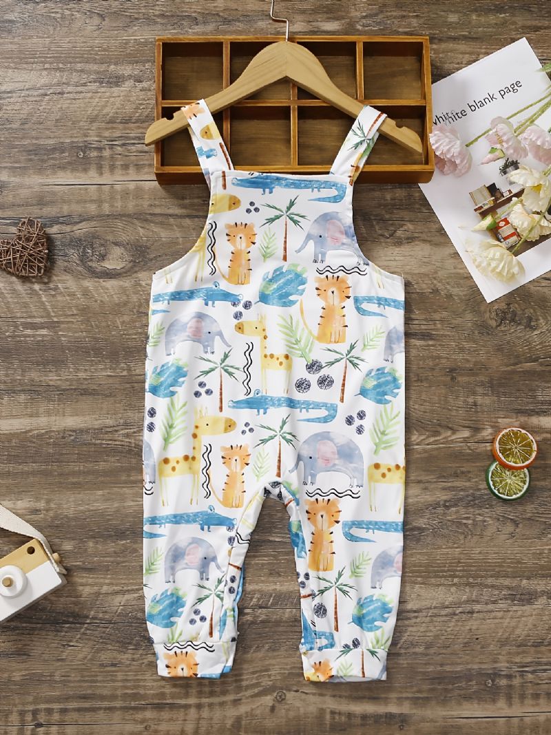 Toddler Baby Jenter Rompers Dyreprint Kjeledress Jumpsuit Barneklær