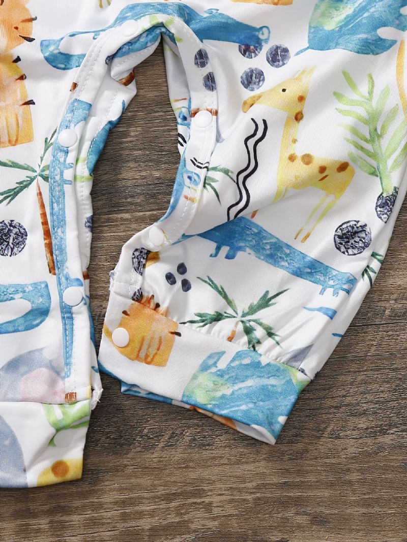 Toddler Baby Jenter Rompers Dyreprint Kjeledress Jumpsuit Barneklær