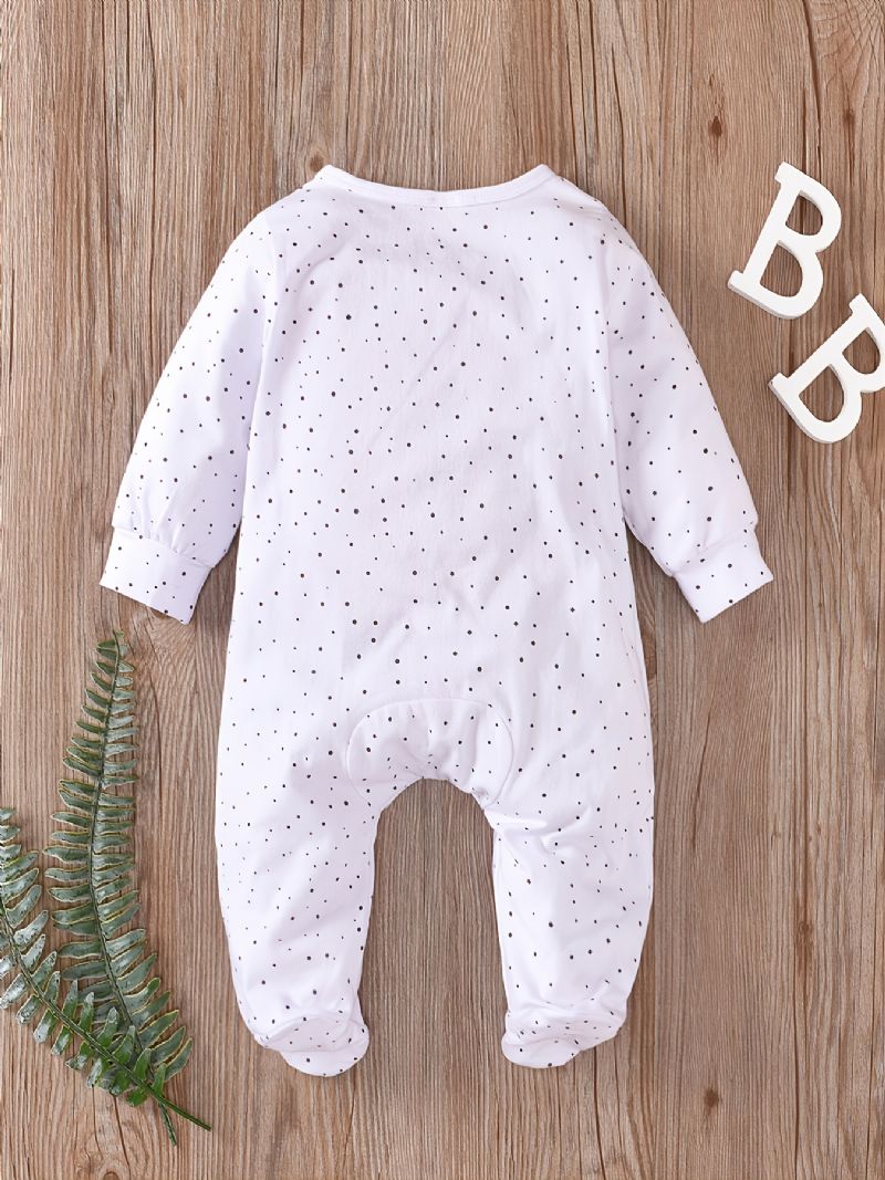 Unisex Baby Langermet Polka Dot Jumpsuit Babyklær