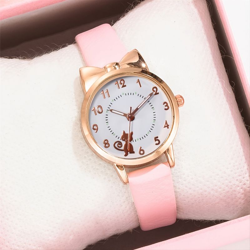 Cartoon Cat Luminous Quartz Watch For Barn