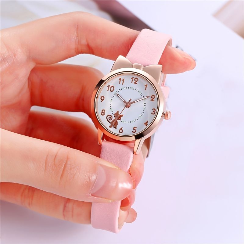 Cartoon Cat Luminous Quartz Watch For Barn