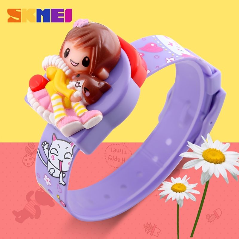 Skmei Klokke For Jenter Barn Digital Lovely Cartoon Armbåndsur Jam Tangan