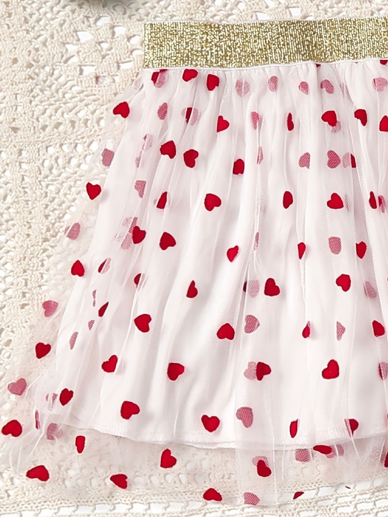 2stk Baby Jenter Skjørt Mesh Heart Polka Dot Princess