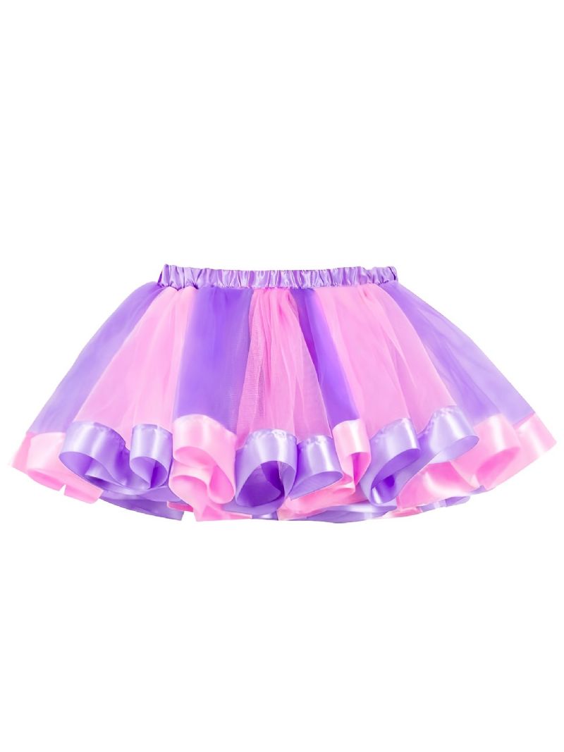 Jente Rosa Lilla Layered Tulle Tutu-skjørt Barneklær Prinsesseskjørt