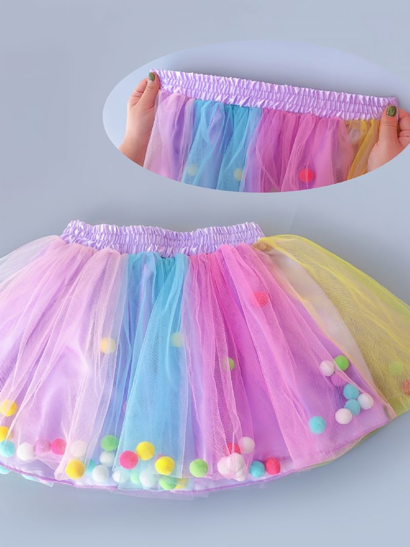 Jenter Princess Rainbow Tutu-skjørt Ballett Mesh-skjørt Festkjoleklær Barneklær