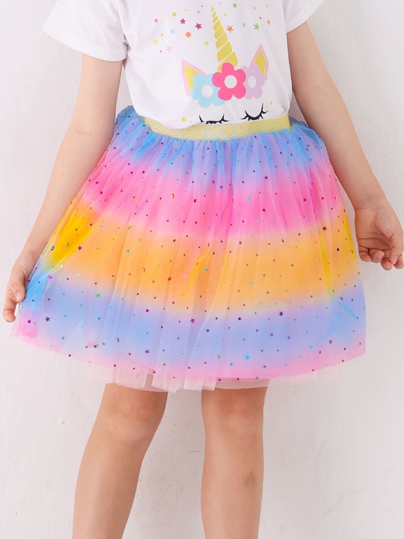 Jenter Tutu-skjørt Rainbow Star Mesh-skjørt Prinsessekjole