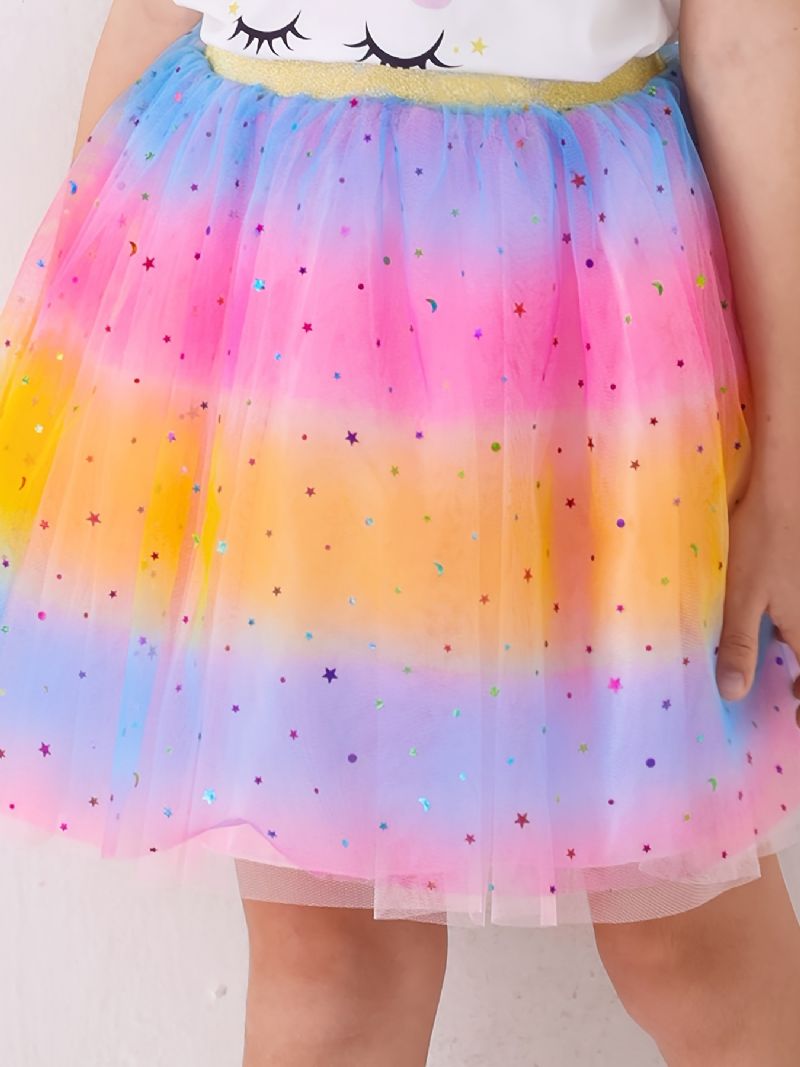 Jenter Tutu-skjørt Rainbow Star Mesh-skjørt Prinsessekjole