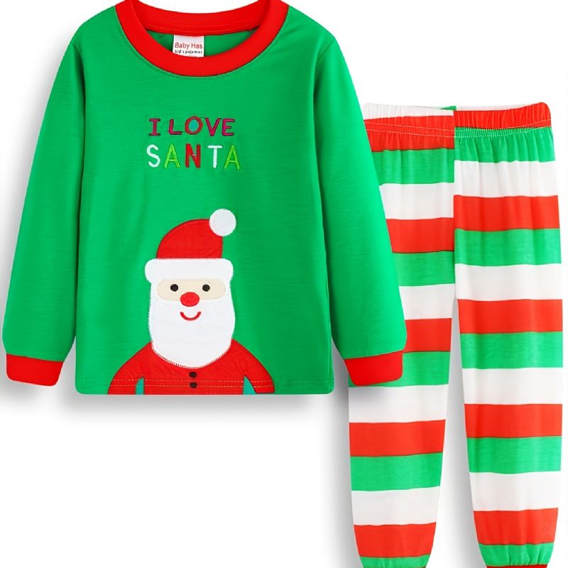 2 Stk Barn Christmas Cotton Langermet Pyjamassett