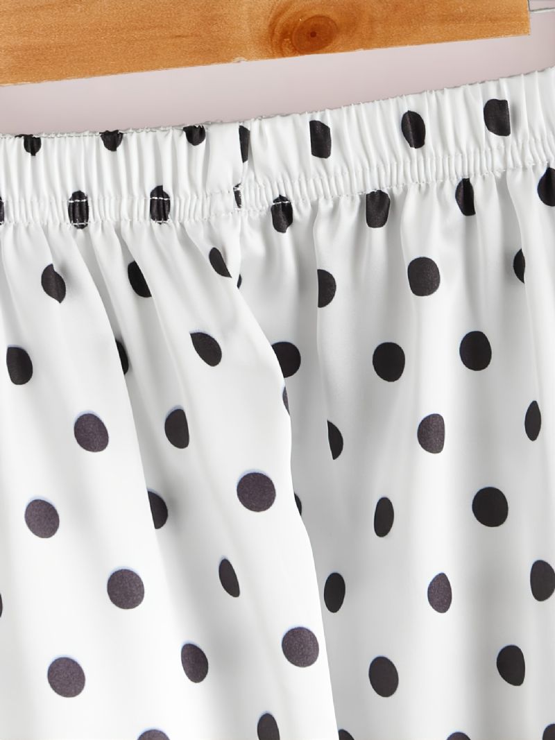 2 Stk Jente Polka Dot Langermede Bukser Pysjamassett