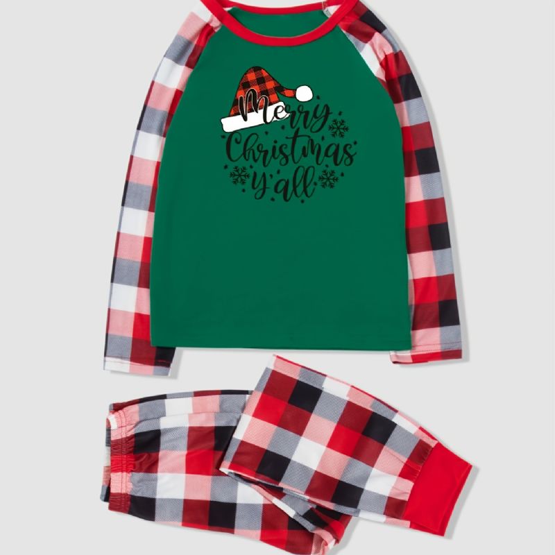 2023 Merry Christmas Plaid Stripet Pyjamas Loungewear Guttens